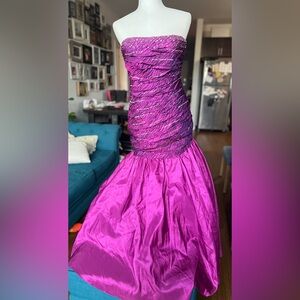 Strapless Fuchsia Mermaid Gown